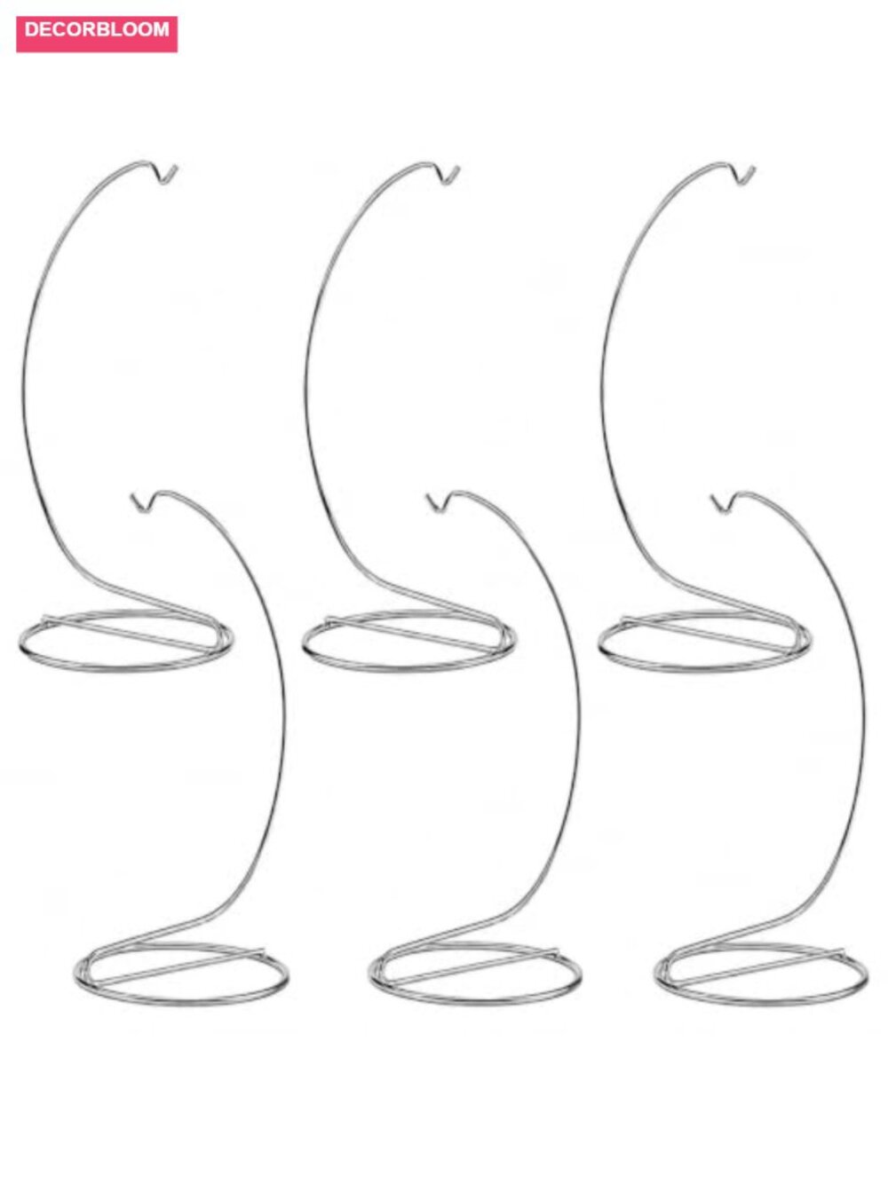Set of 6 Metal Hanging Ornament Display Stands 7 Inch Tabletop Holders